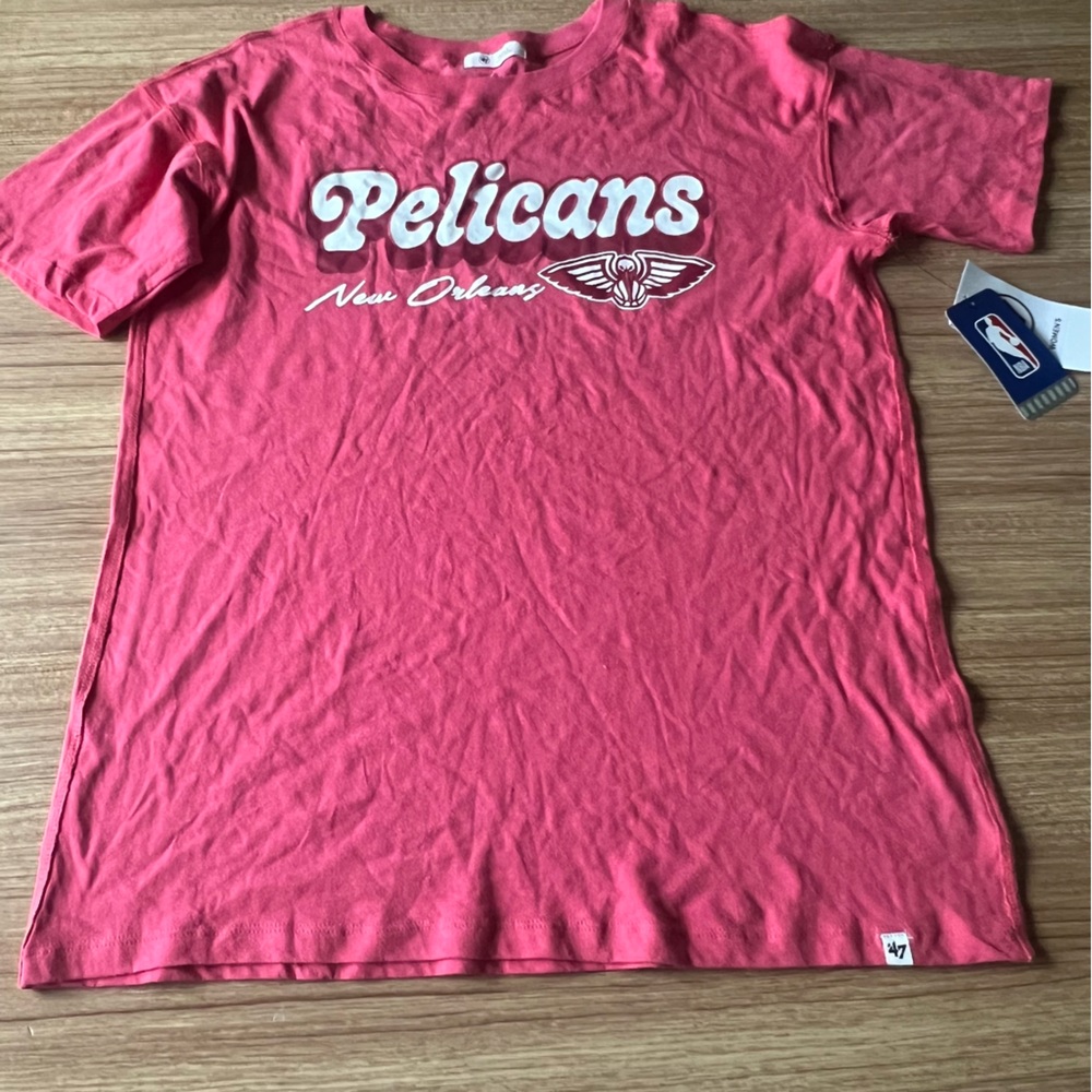 47 Brand Pink Pelicans Tee Small Super Soft New Retail $40 VTG Basketball